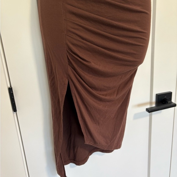 Cider Fitted Aysmetrical Brown Midi Dress Size XS‎ - Picture 3 of 8